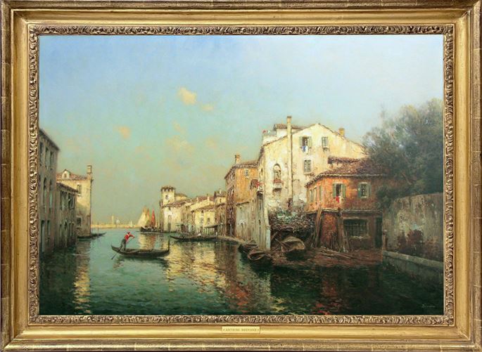 Antoine Bouvard - View of a Venetian canal | MasterArt